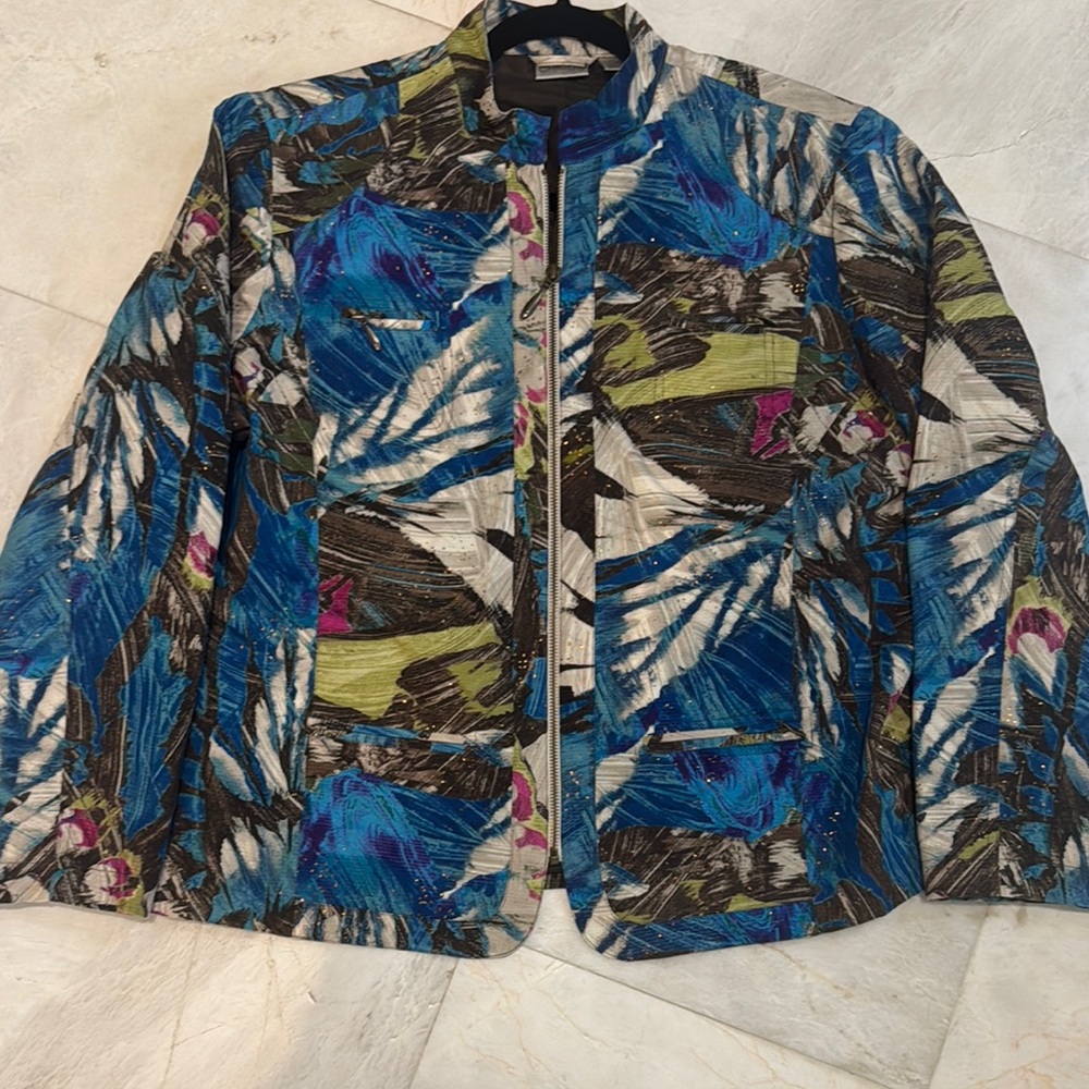 Chico's Multicolor Abstract Pattern Jacket - image 2